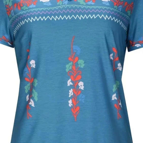 Boho Printed V-Neck Top - Picture 4 of 4